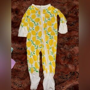 Little Sleepies Yellow Lemon Print Footie